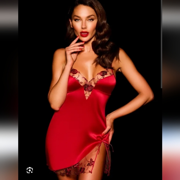 Honey Birdette Whitney red chemise L